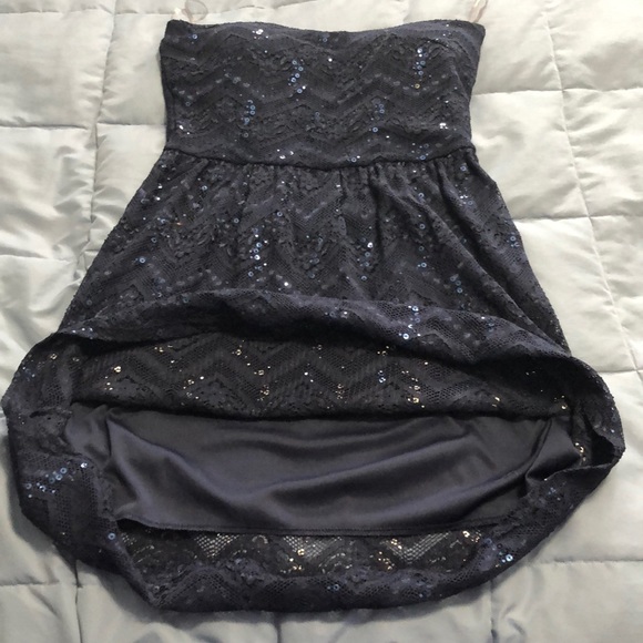 Size L strapless navy sparkle dress - Picture 5 of 8